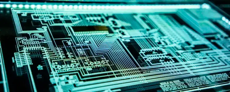 Glowing LED panel in a dark technology environment representing continuous security testing
